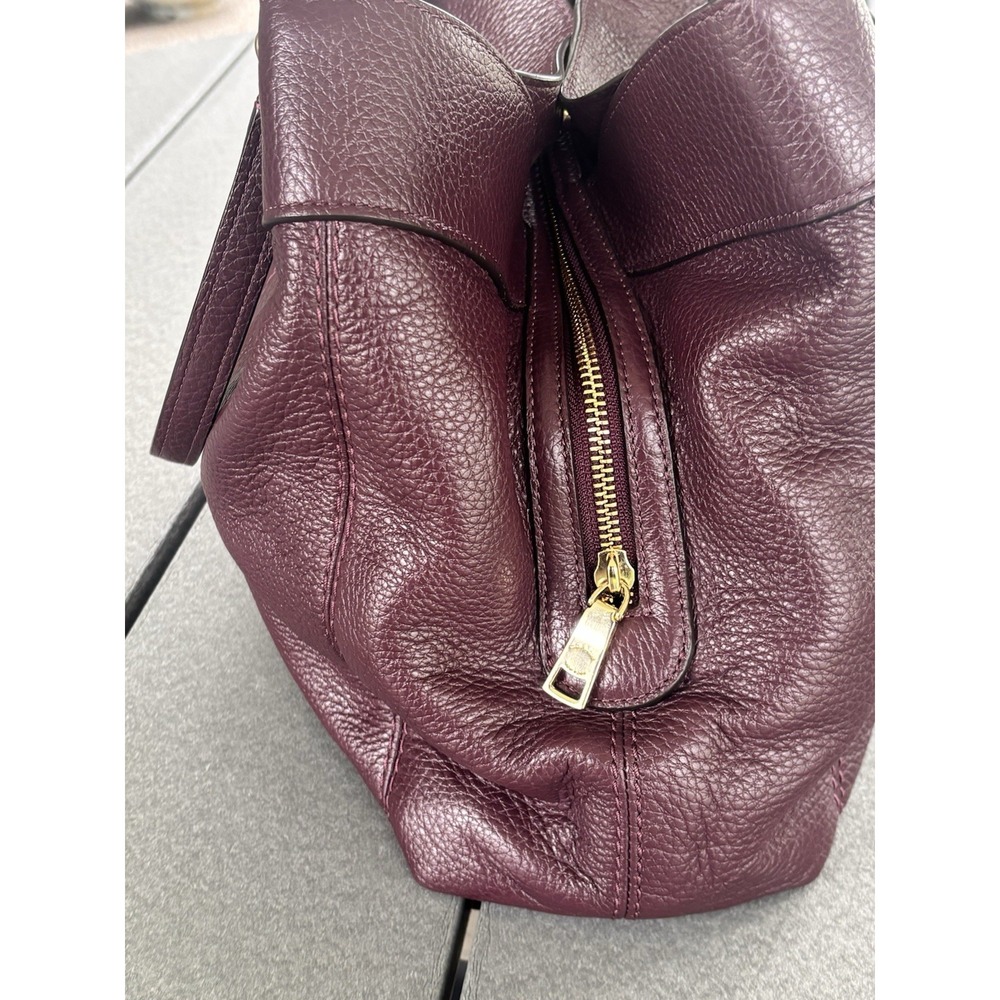 Coach Lexy Shoulder Bag Oxblood Pebbled Leather Large Hobo Tote - Picture 10 of 11